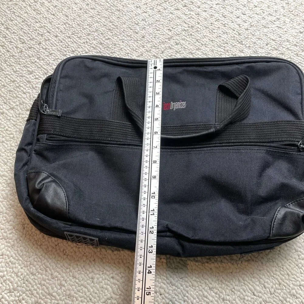Tech Organizer Laptop Executive Messenger Travel Bag Expandable Zip Pockets